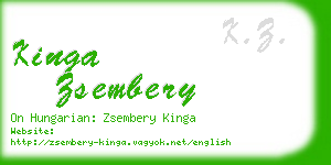 kinga zsembery business card
